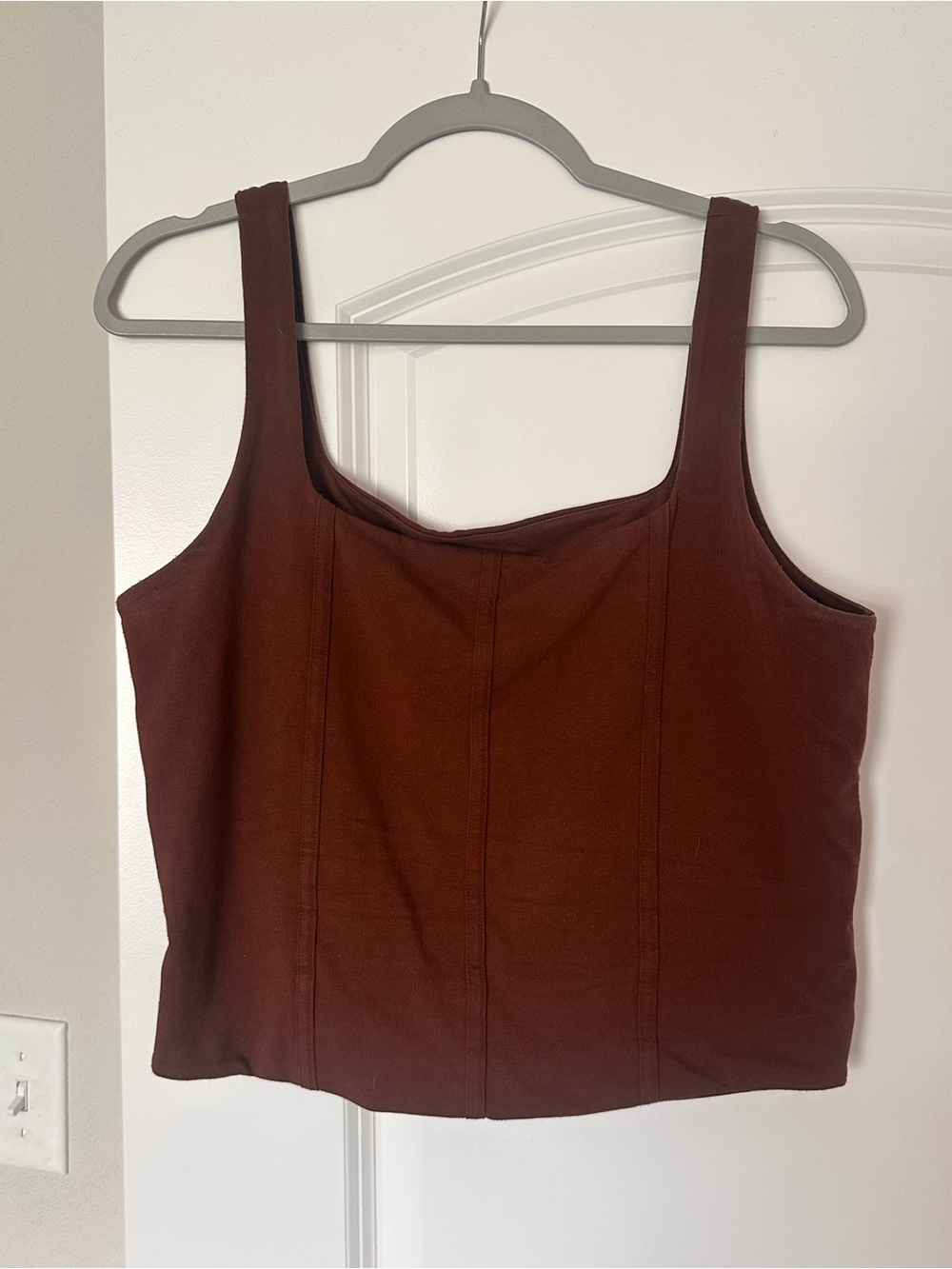 American Eagle Brown Square-Neck Tank Top XL